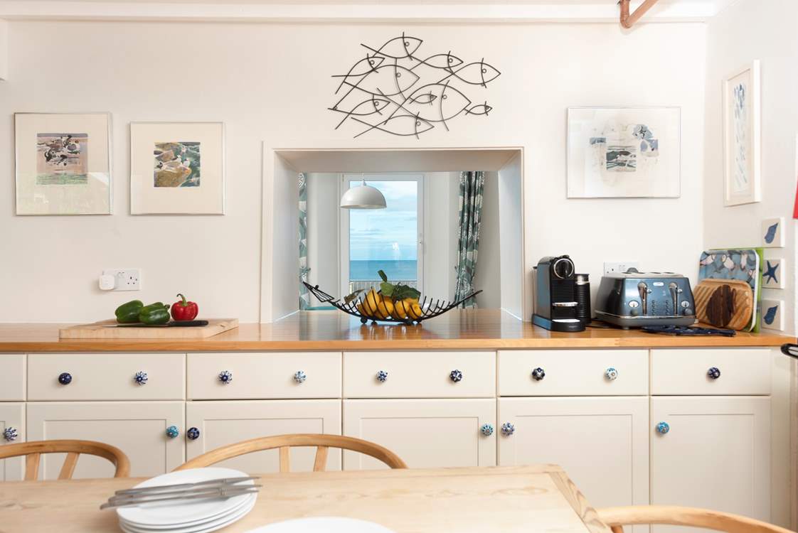 Catch a glimpse of the view from the kitchen.