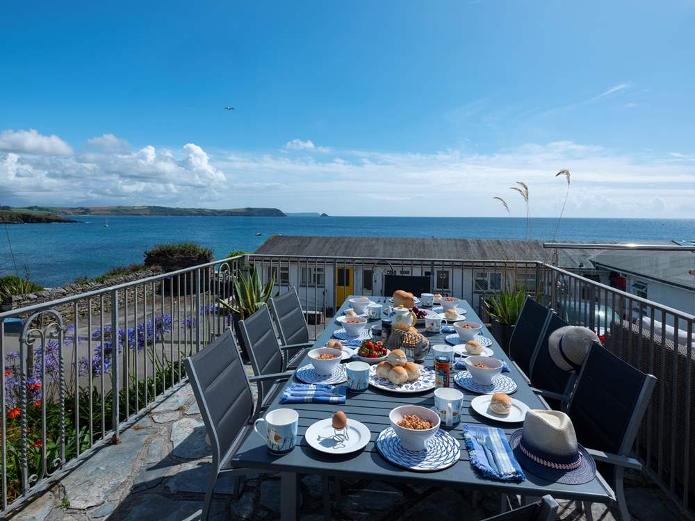 Enjoy breakfast on the terrace.