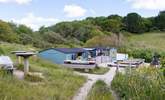 The Hidden Hut overlooks Porthcurnick beach. - Thumbnail Image