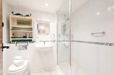 The shower-room has a double shower.