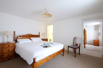 Bedroom 1 has an en suite bathroom and leads through to the bunk-room (please note the bunk room is not available from the end of October 2021).