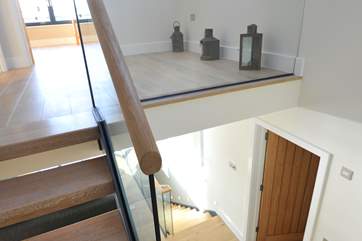Take care on the open-tread stairs.