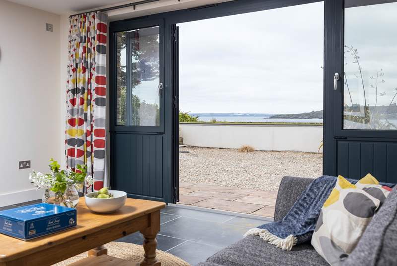 Take in the sea air from the terrace outside the family sitting-room.