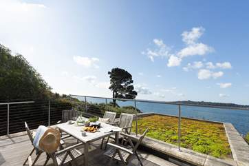The panoramic sea view over Falmouth bay.