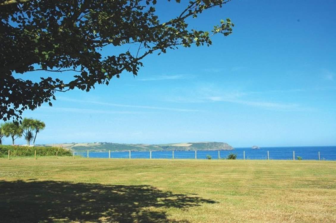 The lovely view over the field in front of the garden.