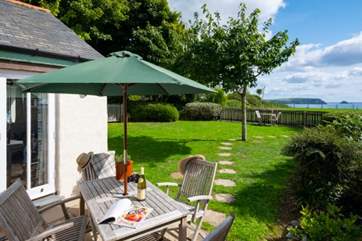 The gorgeous garden has stunning views.