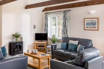 Sit and relax in front of the wood burner.