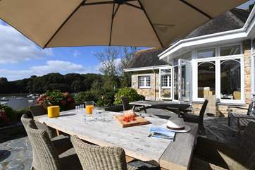 Why not eat outdoors on the terrace.