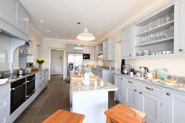 The spacious bespoke kitchen.