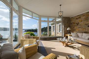 The conservatory is south-facing so the sun streams in.