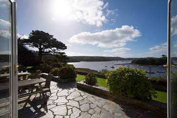 The French doors open to the terrace from the conservatory.