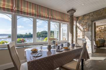 Breakfast in the kitchen. What a view!