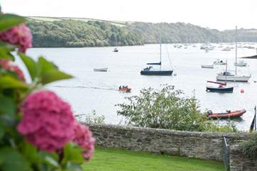 Watching the boating activity on the river.