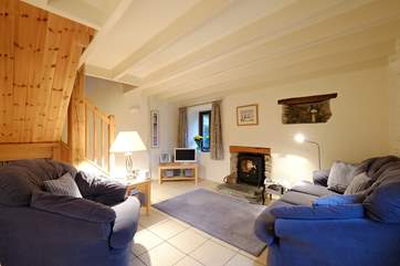 The sitting-area has a wood-burner effect electric stove for those cooler nights.