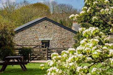 There is a large enclosed orchard garden adjacent to the barns.