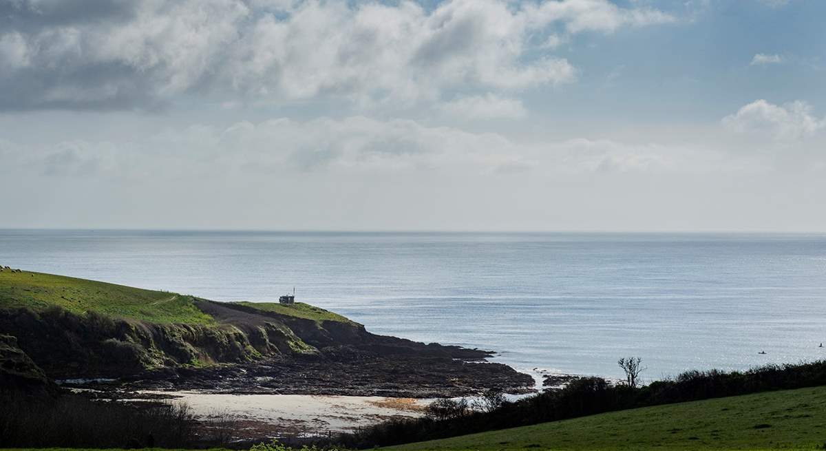 Porthcurnick beach and Pednvadn headland are a short stroll from Lowenna.