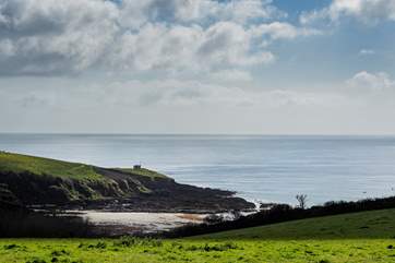 Porthcurnick beach and Pednvadn headland are a short stroll from Lowenna.