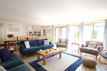 The French doors lead to the sunny terrace.