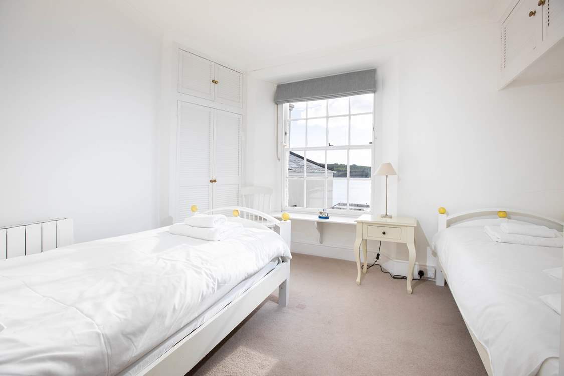 Bedroom 2 is a twin-room with gorgeous sea views.