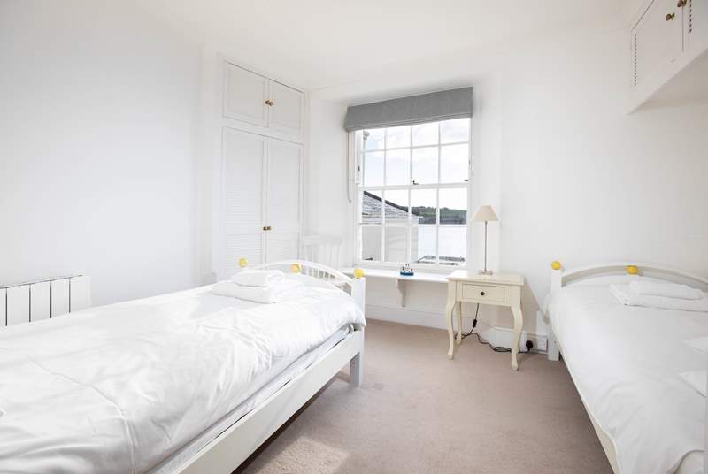 Bedroom two is a twin room with gorgeous sea views.