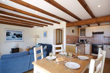 The open plan living-area is perfect for a sociable holiday.