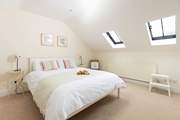Bedroom 2 is on the first floor, a lovely light room thanks to the Velux windows.