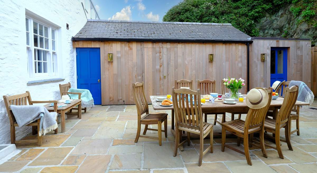 The utility-room is at the rear of the courtyard.