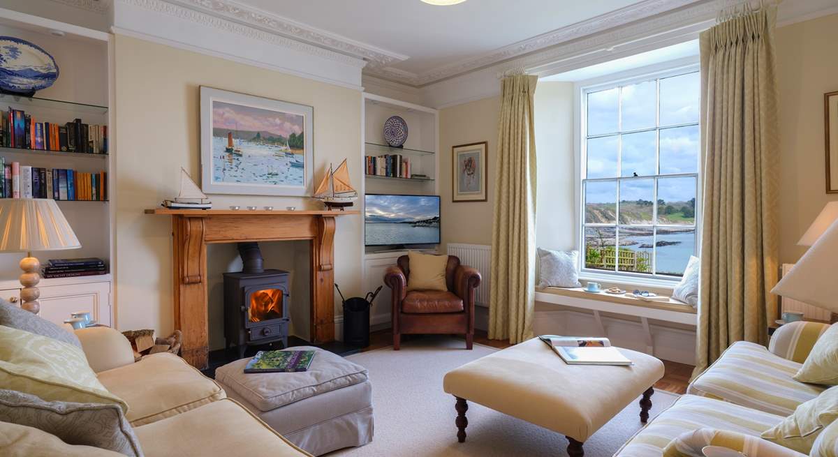 The cosy sitting-room has fabulous views.