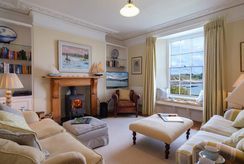 The cosy sitting-room has fabulous views.