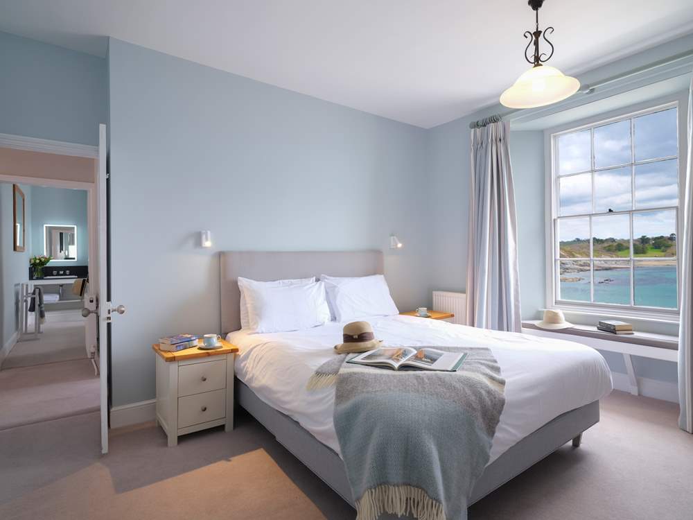 Bedroom 1 has fabulous views over the bay.