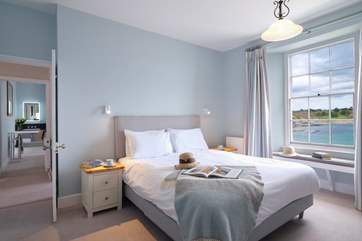 Bedroom 1 has fabulous views over the bay.