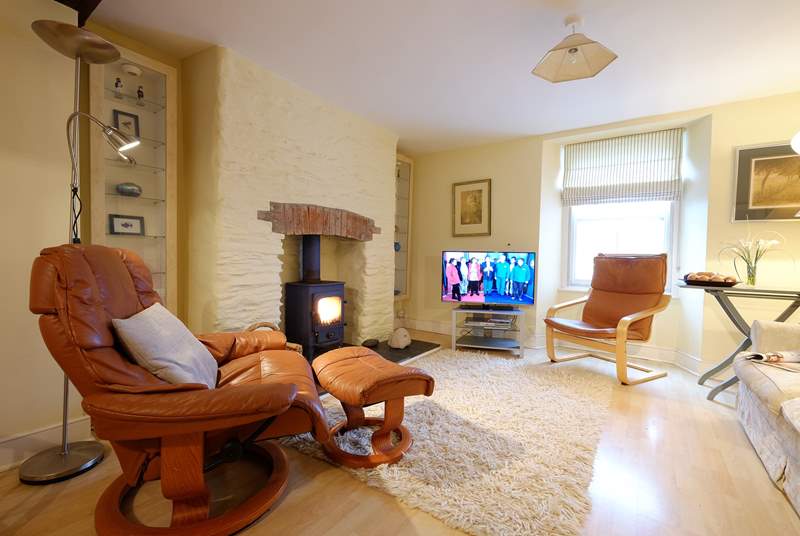 The cosy sitting/dining-room has a wood-burner to keep you warm throughout the year.