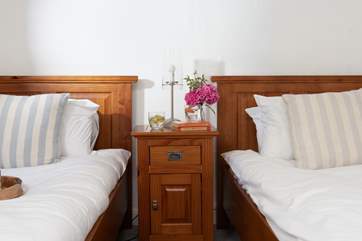 Fresh linens await.