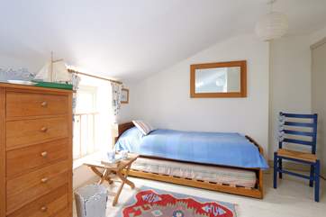 An extra child can be accommodated in the single bed in Bedroom 3.