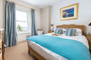Bedroom 1 enjoys stunning views over Gerrans bay.