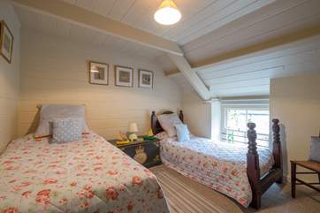One of the twin bedrooms.