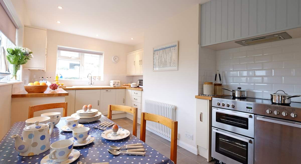 The kitchen/breakfast-room has all you need to cook a holiday meal.