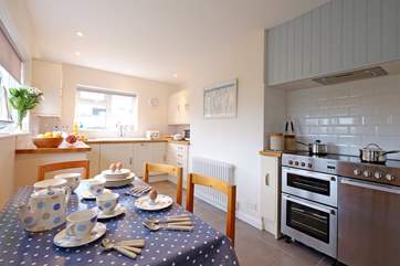 The kitchen/breakfast-room has all you need to cook a holiday meal.