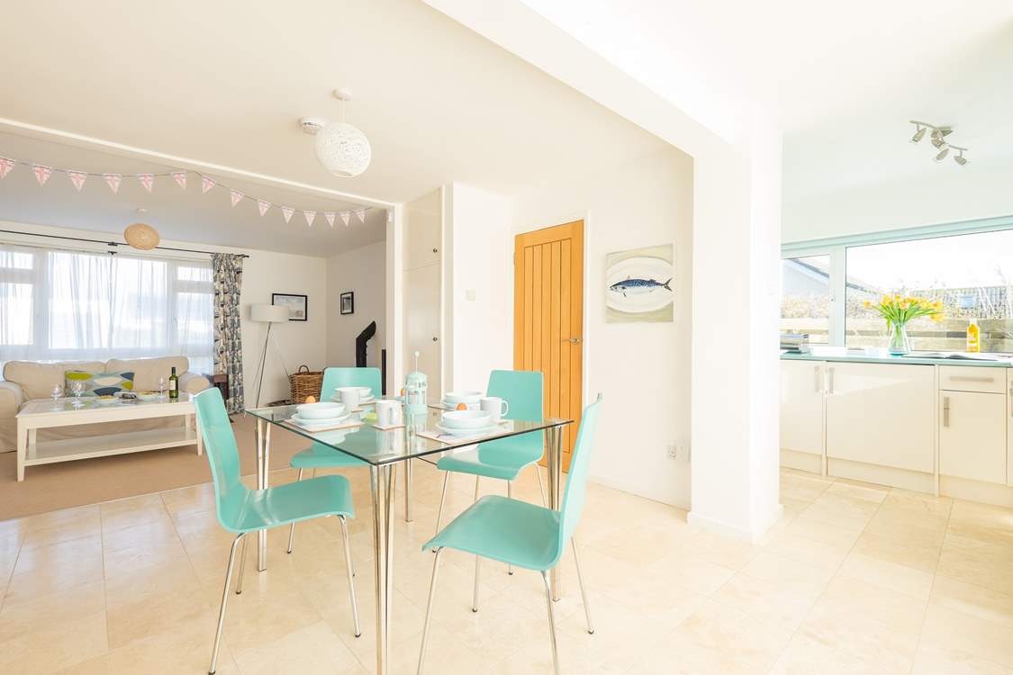 The open plan living space is beautifully furnished.