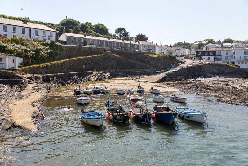 The village of Portscatho has a pretty harbour to explore.
