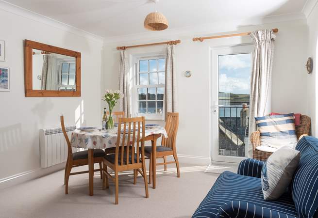 Open the door and enjoy the sea view from the Juliet balcony.