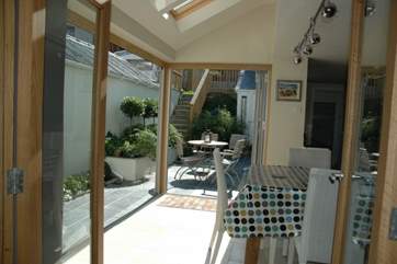 The dining-area looking out to the courtyard garden.