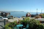 The view from the cottage towards the head of the slipway of the harbour, the perfect morning coffee spot.
