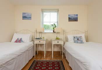 The twin bedded room is ideal for either children or adults. 