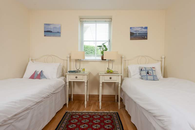 The twin bedded room is ideal for either children or adults. 