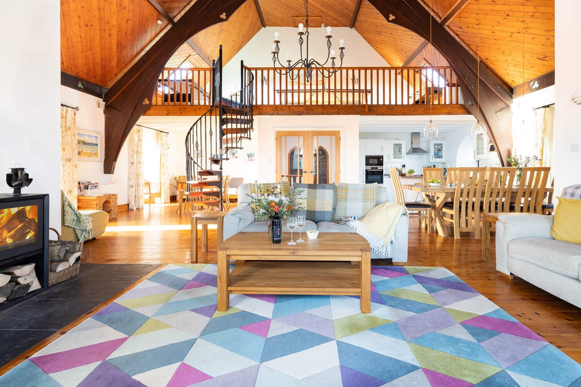 The gorgeous open plan living space on the first floor.