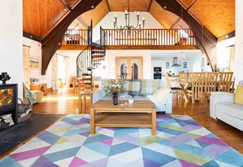 The gorgeous open plan living space on the first floor.