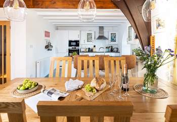 Gather everyone around the dining table to chat about the adventures of the day.