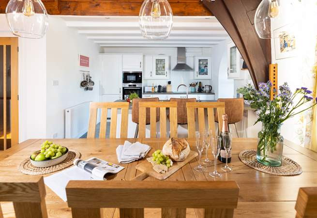 Gather everyone around the dining table to chat about the adventures of the day.