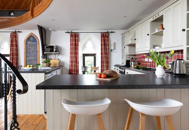 Take a seat at the breakfast-bar.